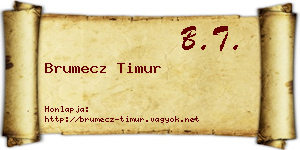 Brumecz Timur névjegykártya